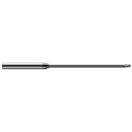 Miniature End Mill - Ball - Long Reach, Stub Flute, 0.0310 (1/32)